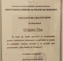 DIPLOME DE GRATITUDINE PENTRU INSPECTORII IPM UNGHENI